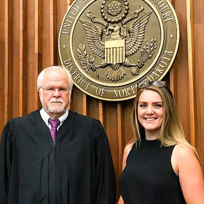 Erica Skogen and Judge Charles Miller