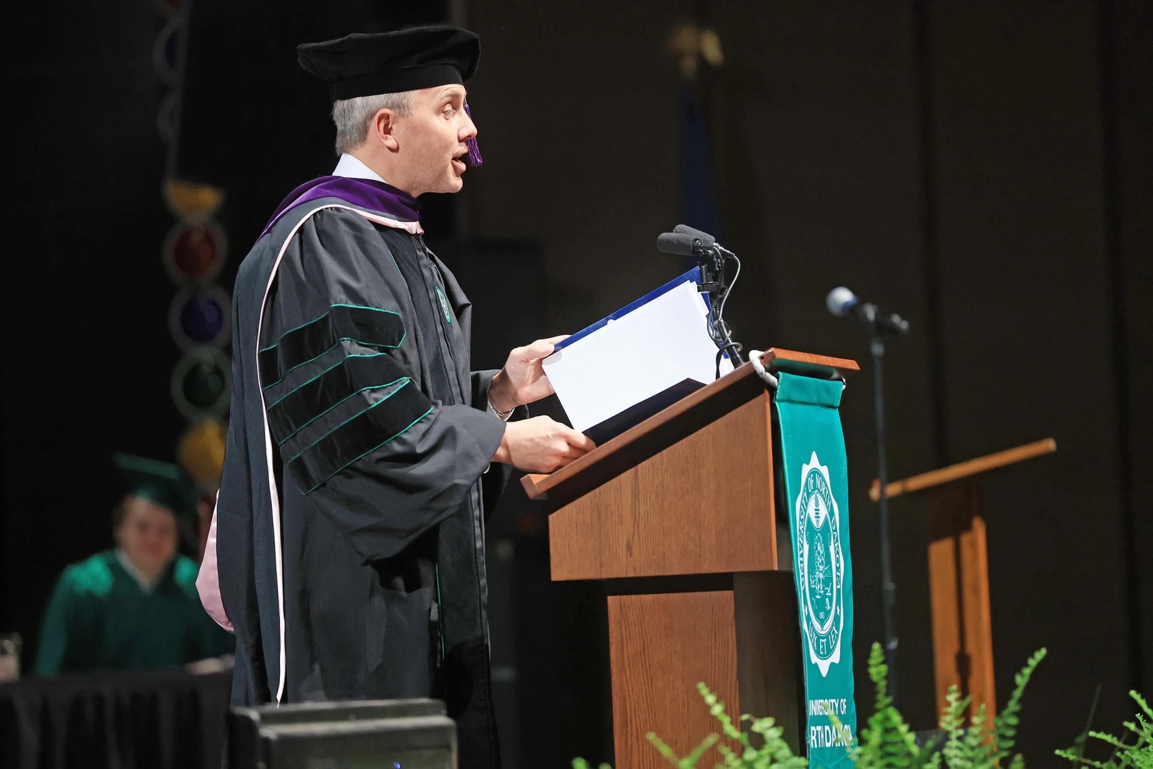 Governor Kelly Armstrong delivers commencement address.