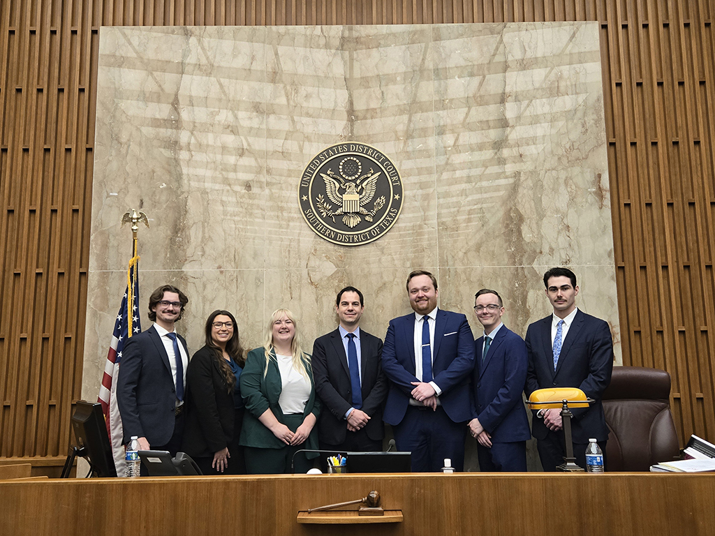 L-R: Joseph Banash, Bridget Grathwohl, Erin Weightman, Professor Nikola Datzov, Hunter Cowdrey, Justin Penney, and Liam Waugh.