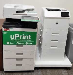 uPrint & Lexis printers on second floor of the Law Library